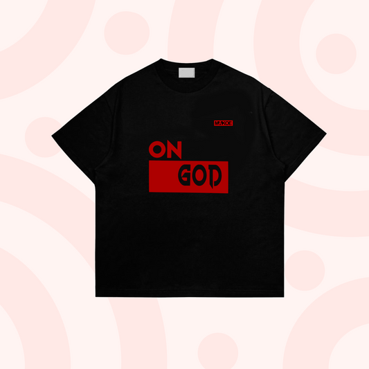 ON God - Black Tee (Red Logo) - Oversize T-Shirt