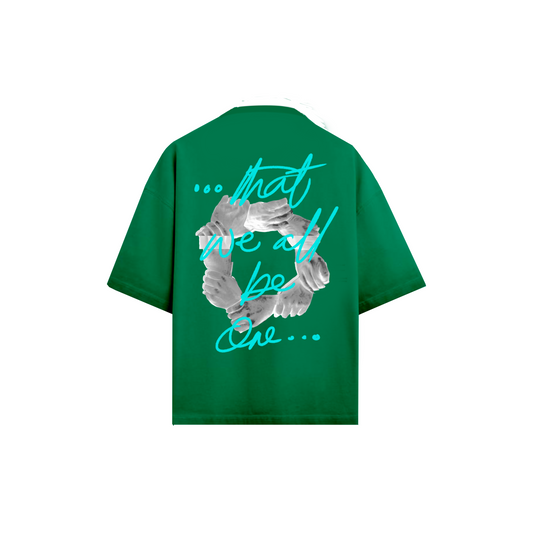 That We All Be One "BE ONE" -  Green Short Sleeve T-shirt