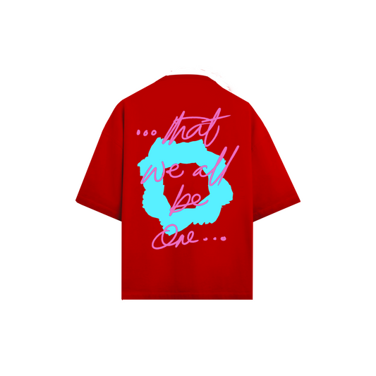 That We All Be One "BE ONE" -  Red Short Sleeve T-shirt